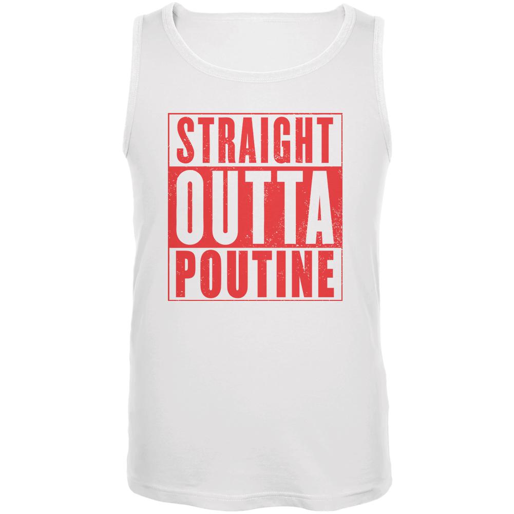 Straight Outta Poutine Mens Tank Top Men's Tank Tops Old Glory 2XL White 