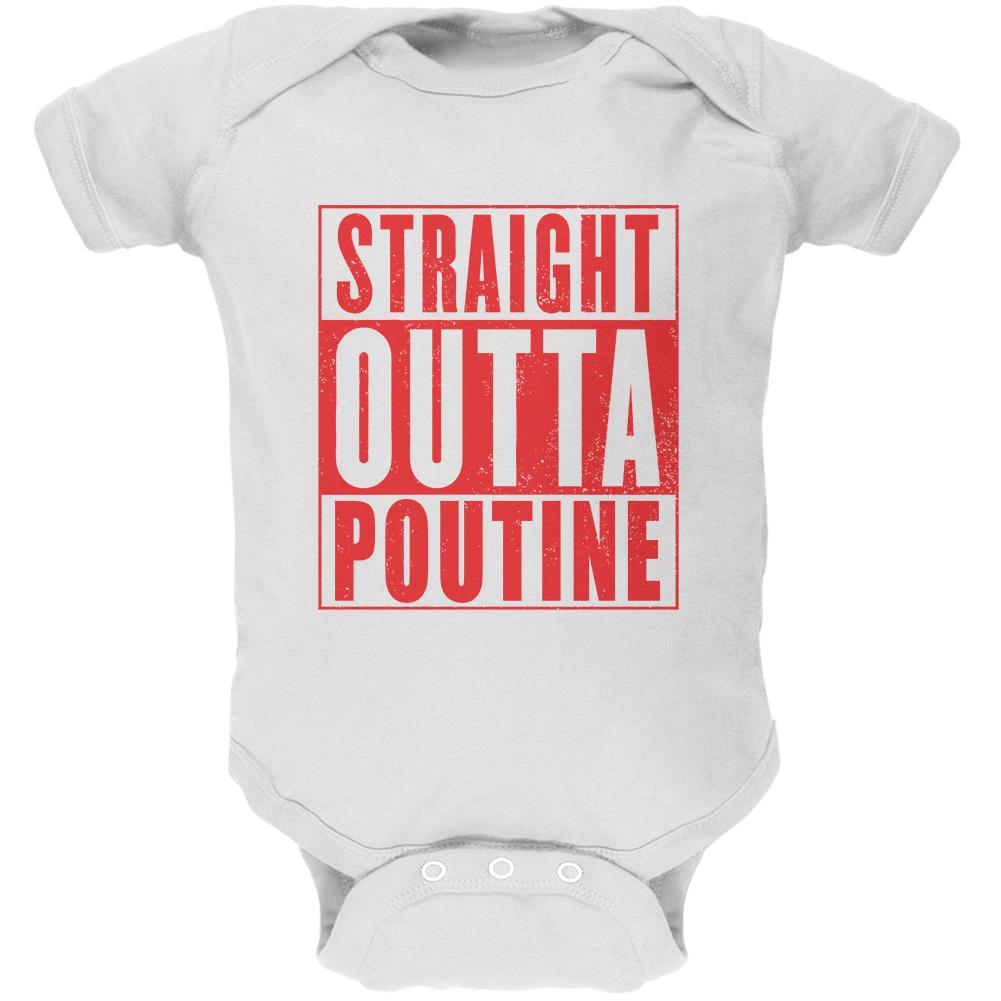 Straight Outta Poutine Soft Baby One Piece Baby One Piece Old Glory 0-3M White 