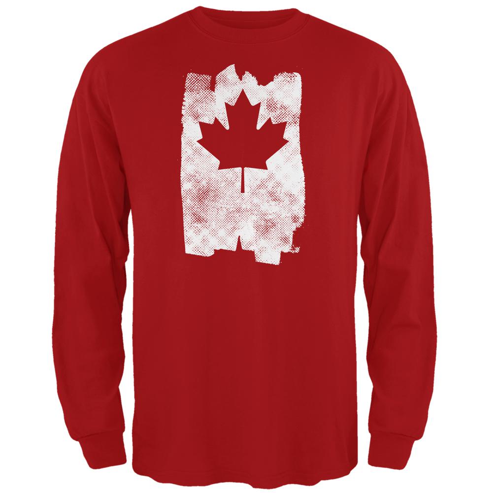 Graffiti Maple Leaf Canadian Flag Mens Long Sleeve T Shirt Men's Long Sleeves Old Glory 2XL Red 