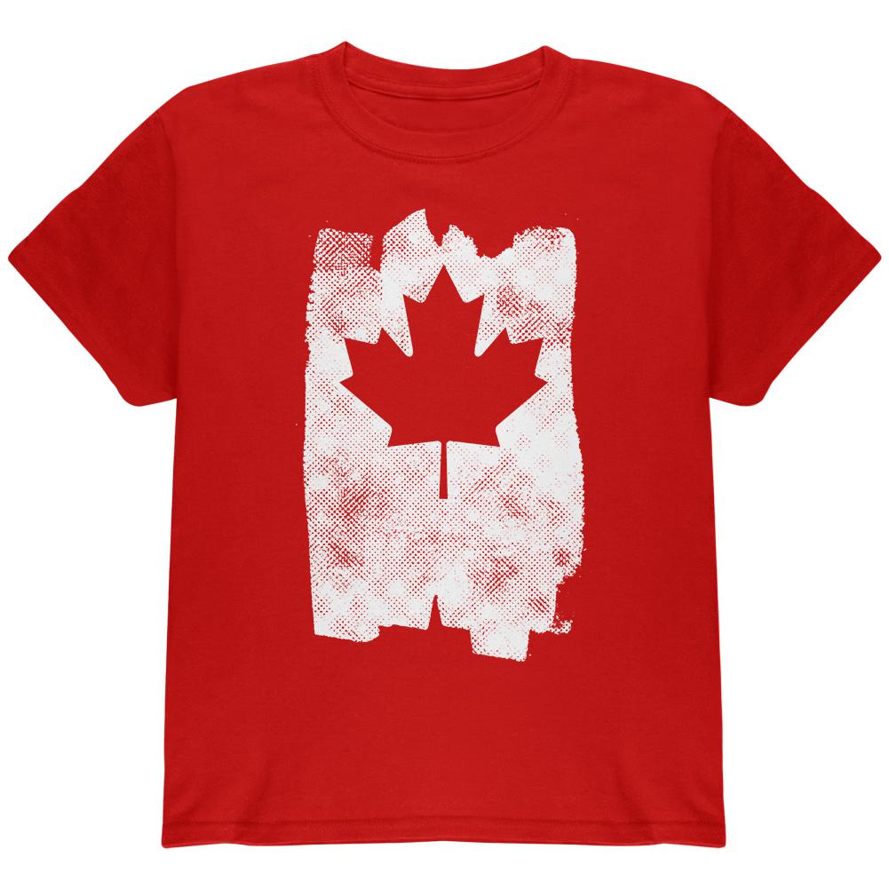 Graffiti Maple Leaf Canadian Flag Youth T Shirt Youth T-Shirts Old Glory LG Red 