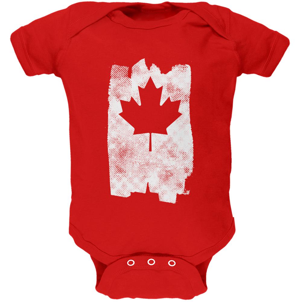 Graffiti Maple Leaf Canadian Flag Soft Baby One Piece Baby One Piece Old Glory 0-3M Red 