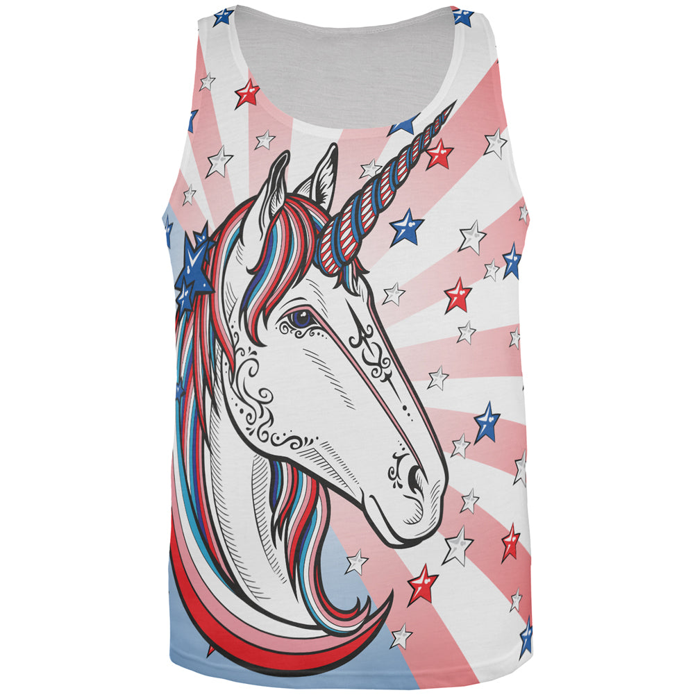 4th of July Freedom is Magical Unicorn All Over Mens Tank Top Men's Tank Tops 4th of July SM  