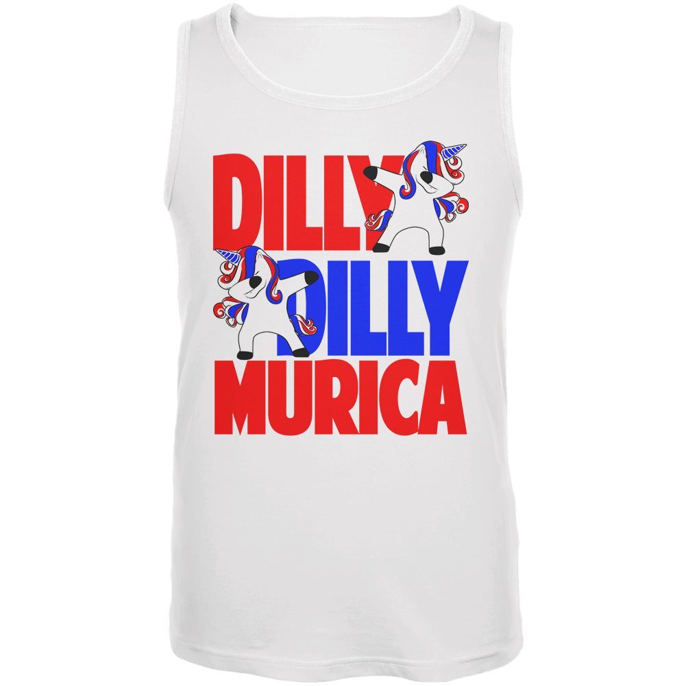 4th of July Dilly Dilly Murica Dabbing Unicorn Mens Tank Top Men's Tank Tops 4th of July 2XL White 