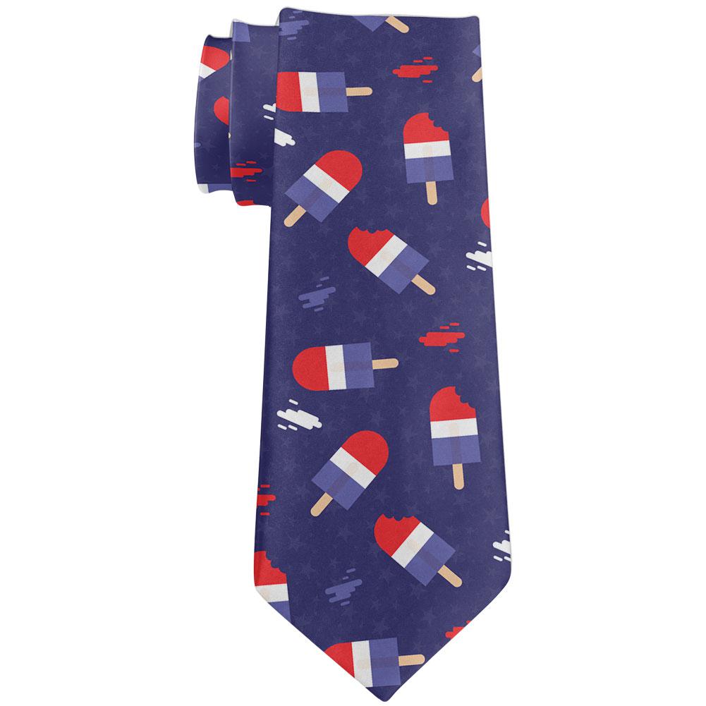 4th of July Ice Pop Pattern All Over Neck Tie Ties Old Glory OS Multi 