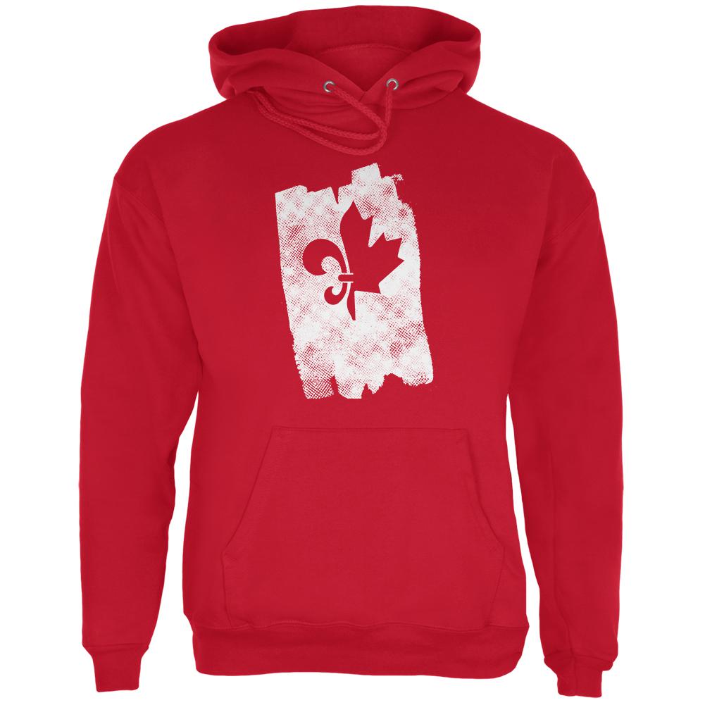 Graffiti French Canadian Fleur de Lis Maple Leaf Mens Hoodie Men's Hoodies Old Glory 2XL Red 