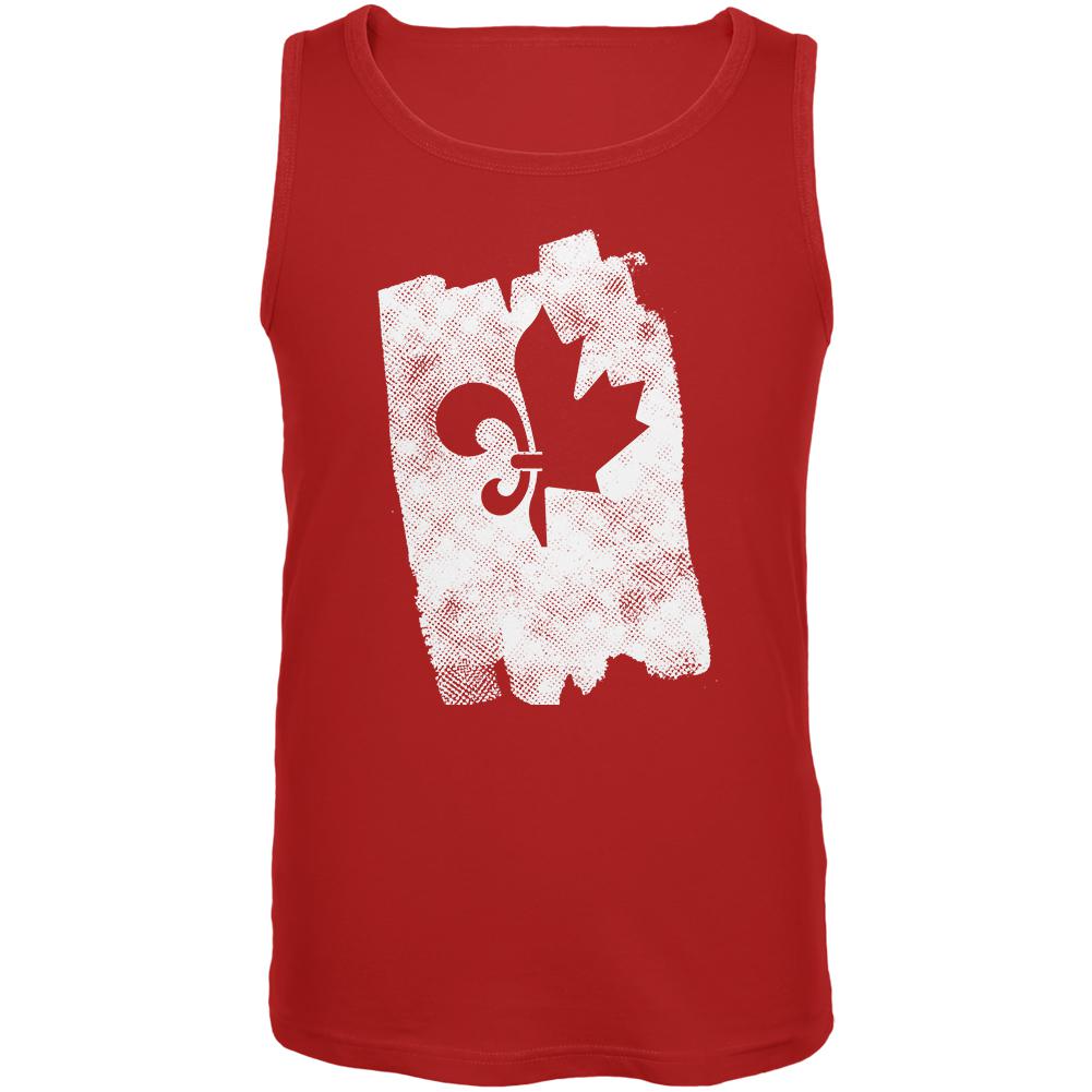 Graffiti French Canadian Fleur de Lis Maple Leaf Mens Tank Top Men's Tank Tops Old Glory 2XL Red 