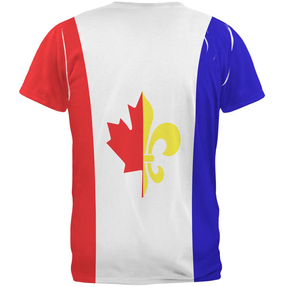 French Canadian Flag All Over Mens T Shirt Men's T-Shirts Old Glory   