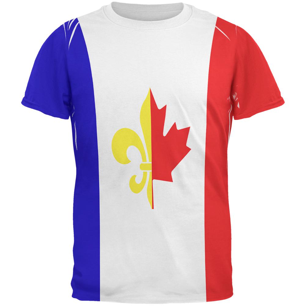 French Canadian Flag All Over Mens T Shirt Men's T-Shirts Old Glory 2XL Multi 