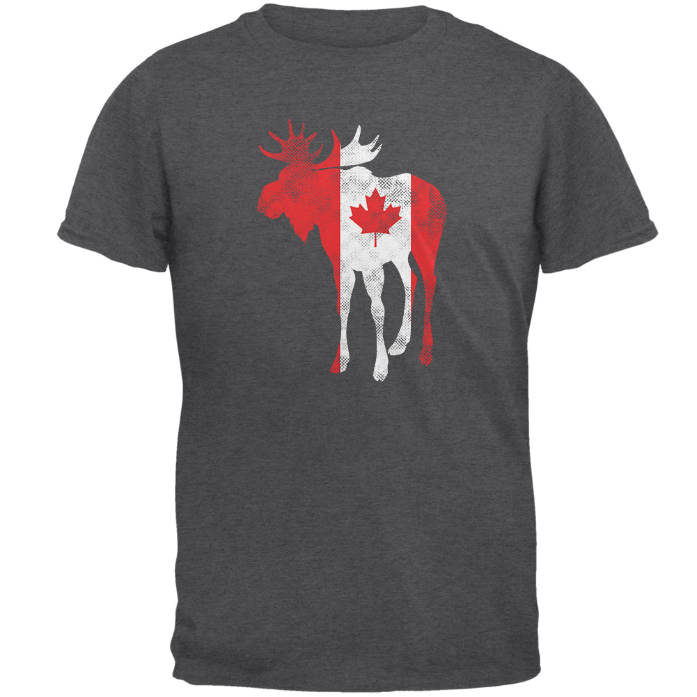 Great Canadian Moose Halftone Mens T Shirt Men's T-Shirts Old Glory 3XL Dark Heather 