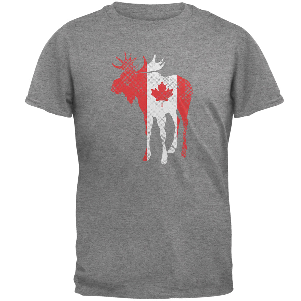 Great Canadian Moose Halftone Mens T Shirt Men's T-Shirts Old Glory LG Graphite 