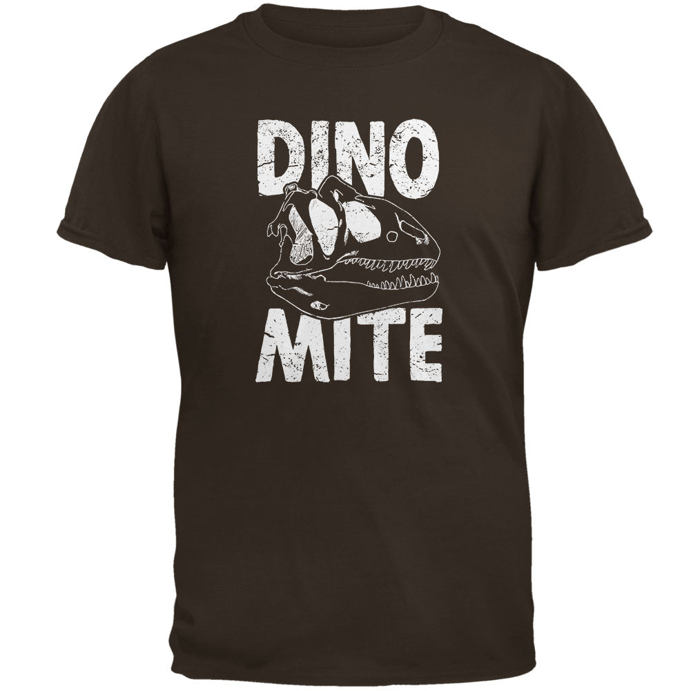 Dinosaur T-Rex DINO-MITE Dynamite Mens T Shirt Men's T-Shirts Old Glory 2XL Brown 