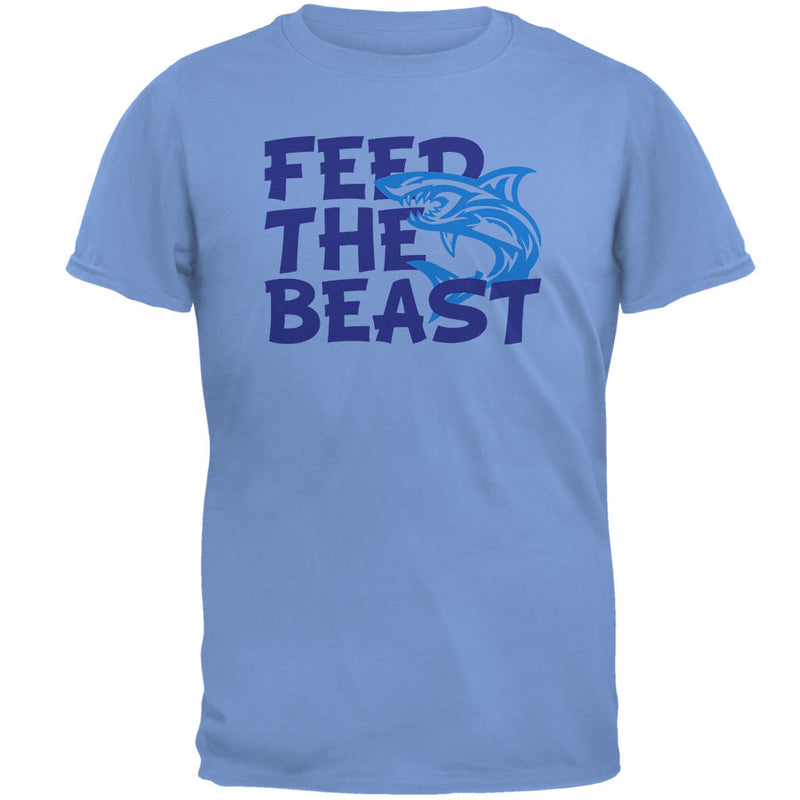 Shark Sharks Feed the Beast Mens T Shirt Men's T-Shirts Old Glory 2XL Carolina Blue 