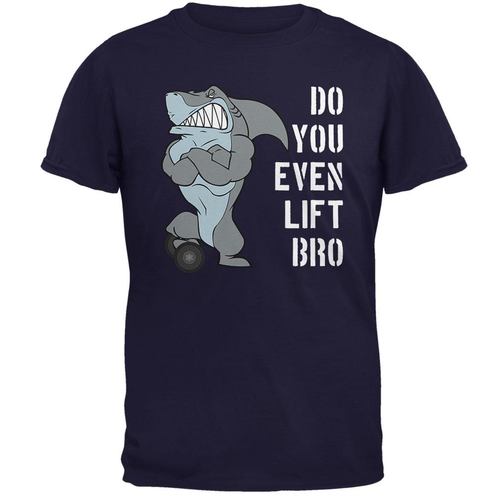 Muscular Shark Do You Even Lift Bro Workout Gym Rat Mens T Shirt Men's T-Shirts Old Glory 2XL Navy 