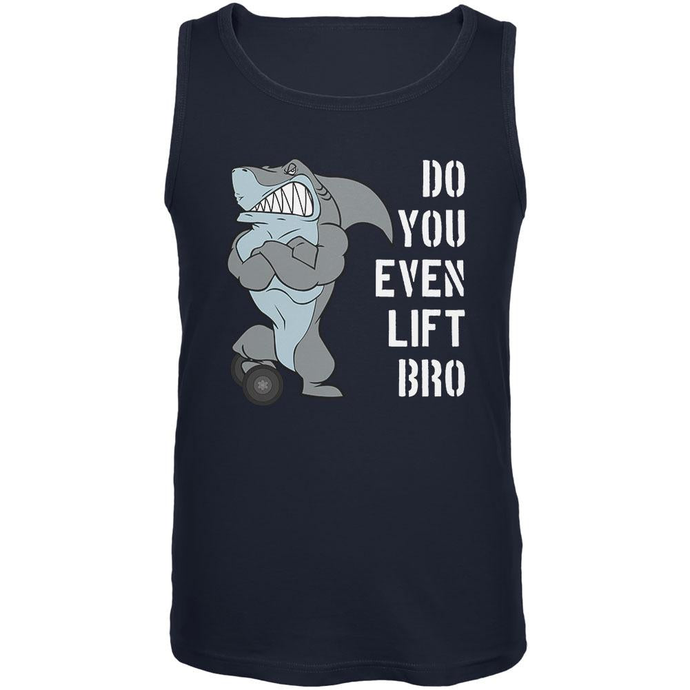 Muscular Shark Do You Even Lift Bro Workout Gym Rat Mens Tank Top Men's Tank Tops Old Glory 2XL Navy 