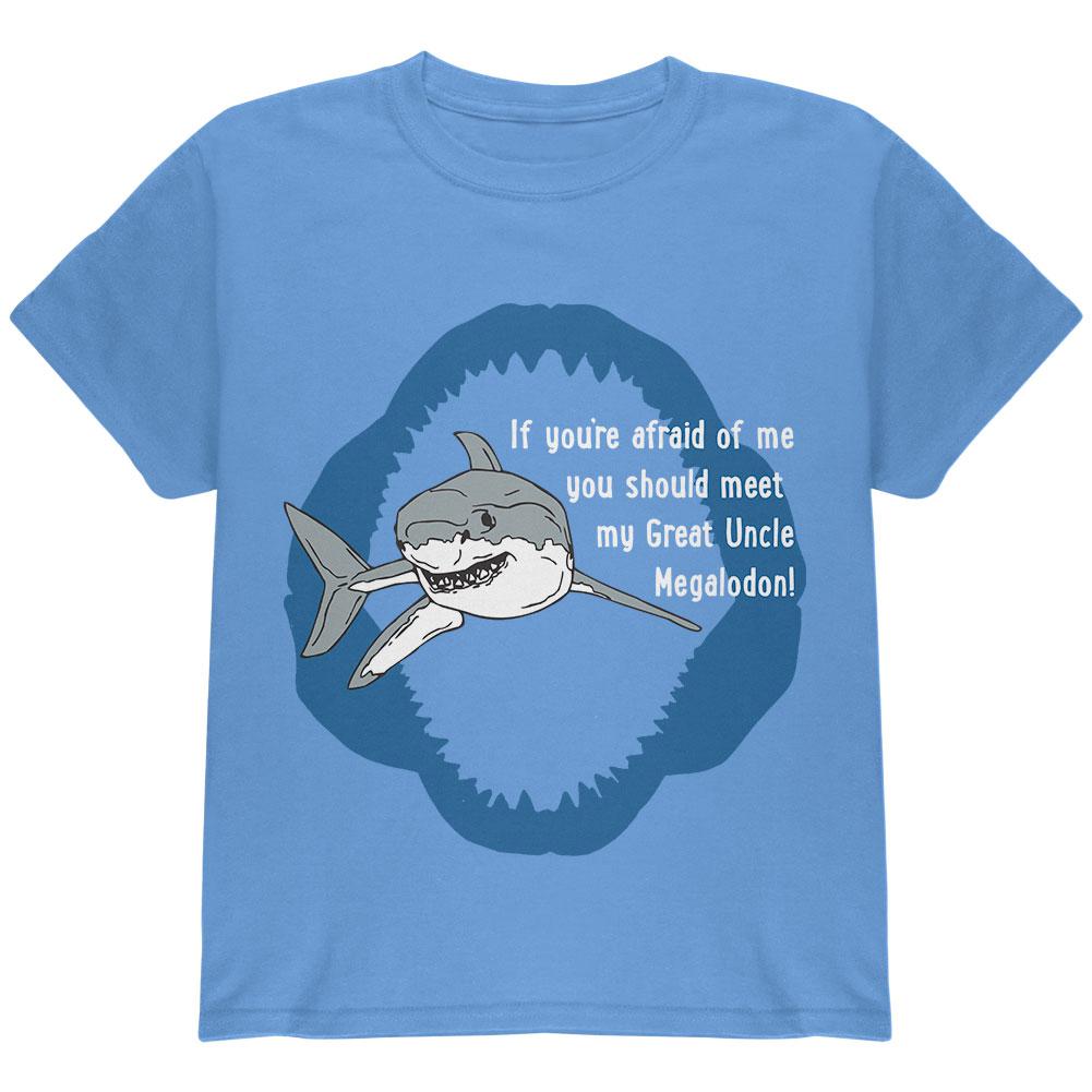 Shark Great White Great Uncle Megalodon Youth T Shirt Youth T-Shirts Old Glory YLG Carolina Blue 