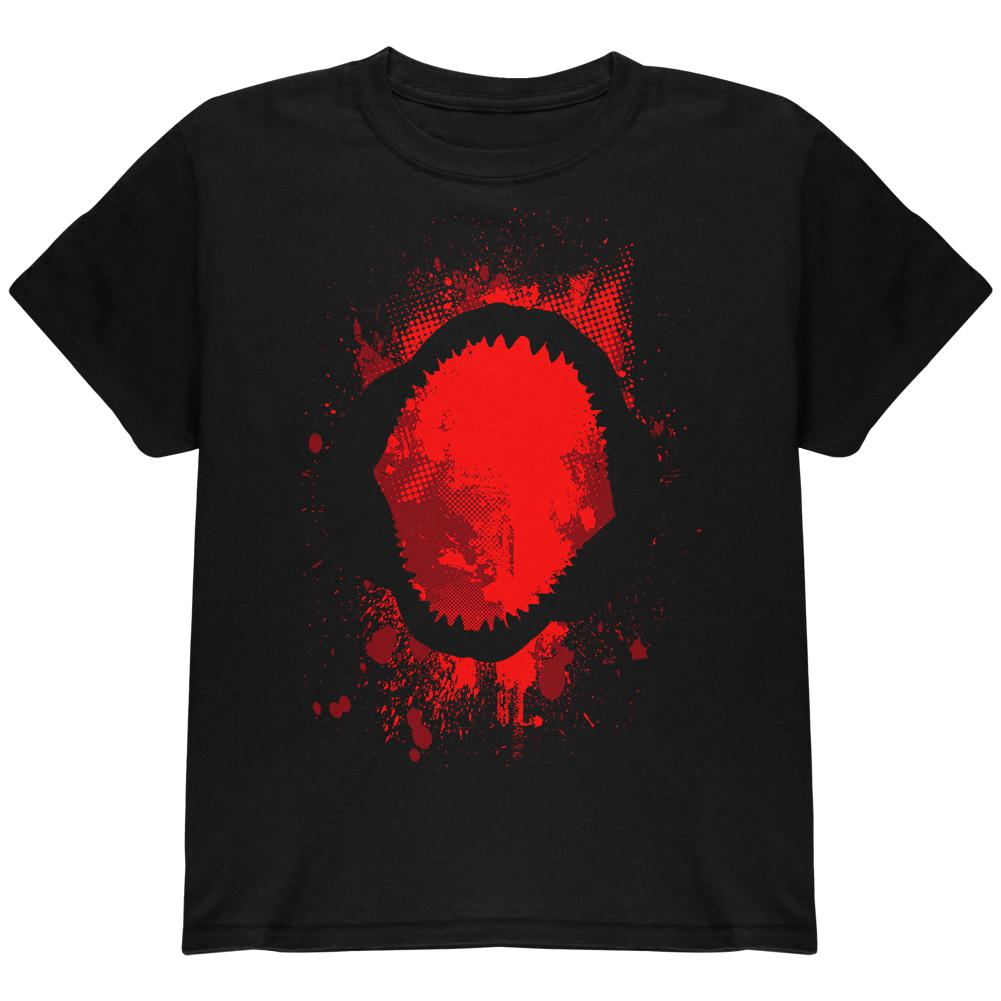 Megalodon Jaws Shark Attack Youth T Shirt Youth T-Shirts Old Glory LG Black 