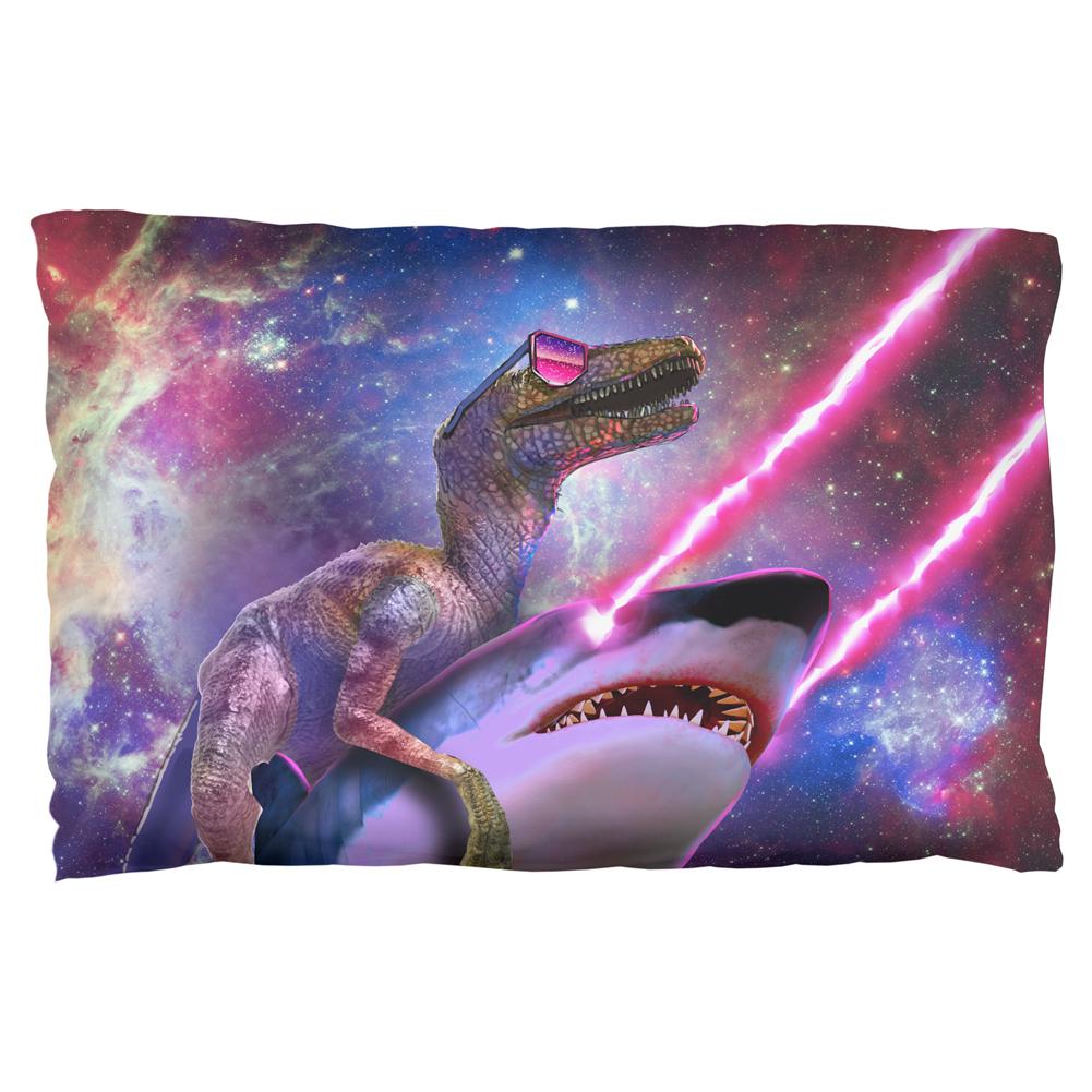 Velociraptor Laser Shark in Space Pillow Case Pillowcases Old Glory OS Multi 