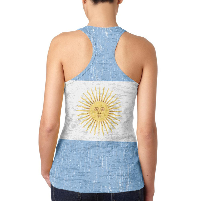 World Cup Argentina Sun Juniors Burnout Racerback Tank Top Juniors Tank Tops Old Glory   