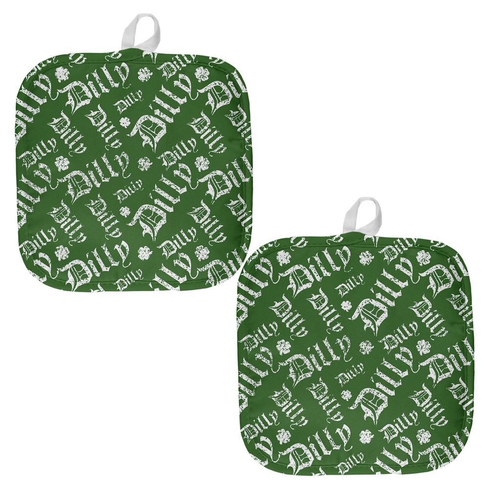 Dilly Dilly Old English Pattern All Over Pot Holder (Set of 2) Pot Holders Old Glory OS Multi 