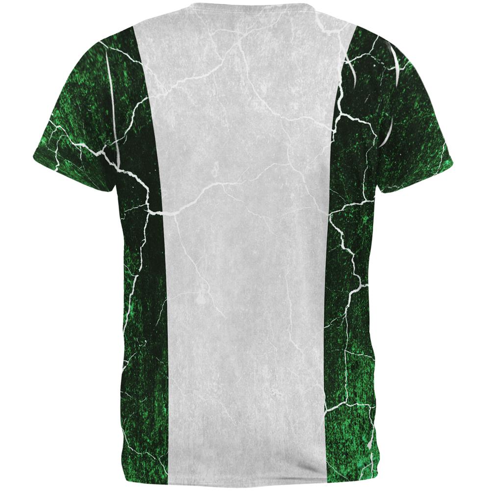 Distressed Grunge Flag of Nigeria All Over Mens T Shirt Men's T-Shirts Old Glory   