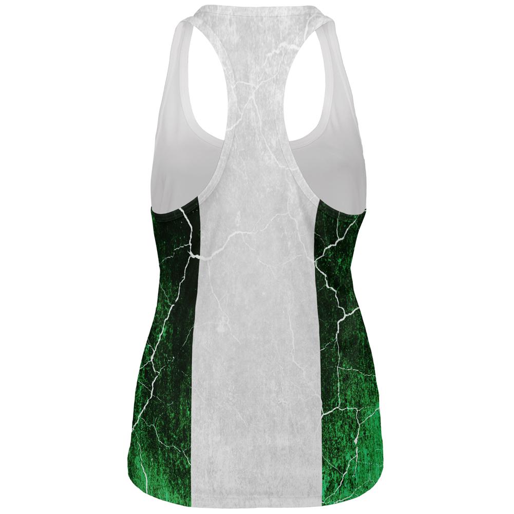 Distressed Grunge Flag of Nigeria All Over Womens Work Out Tank Top Women's Tank Tops Old Glory   