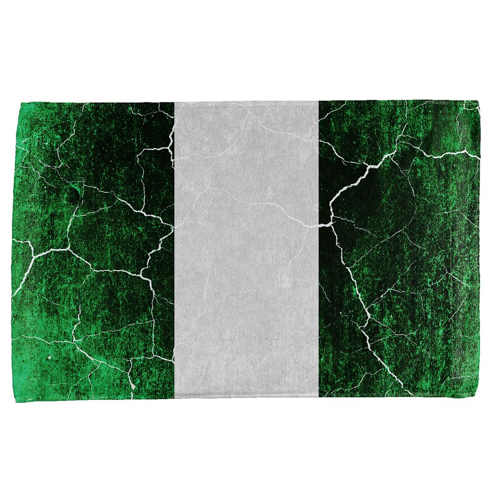 Distressed Grunge Flag of Nigeria All Over Sport Towel Sports Towels Old Glory OS Multi 