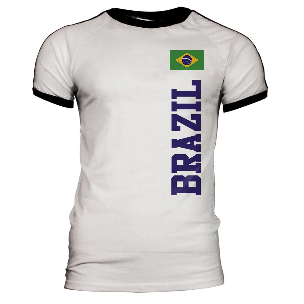 World Cup Brazil Mens Soccer Jersey T-Shirt Men's T-Shirts Old Glory 2XL White-Black 