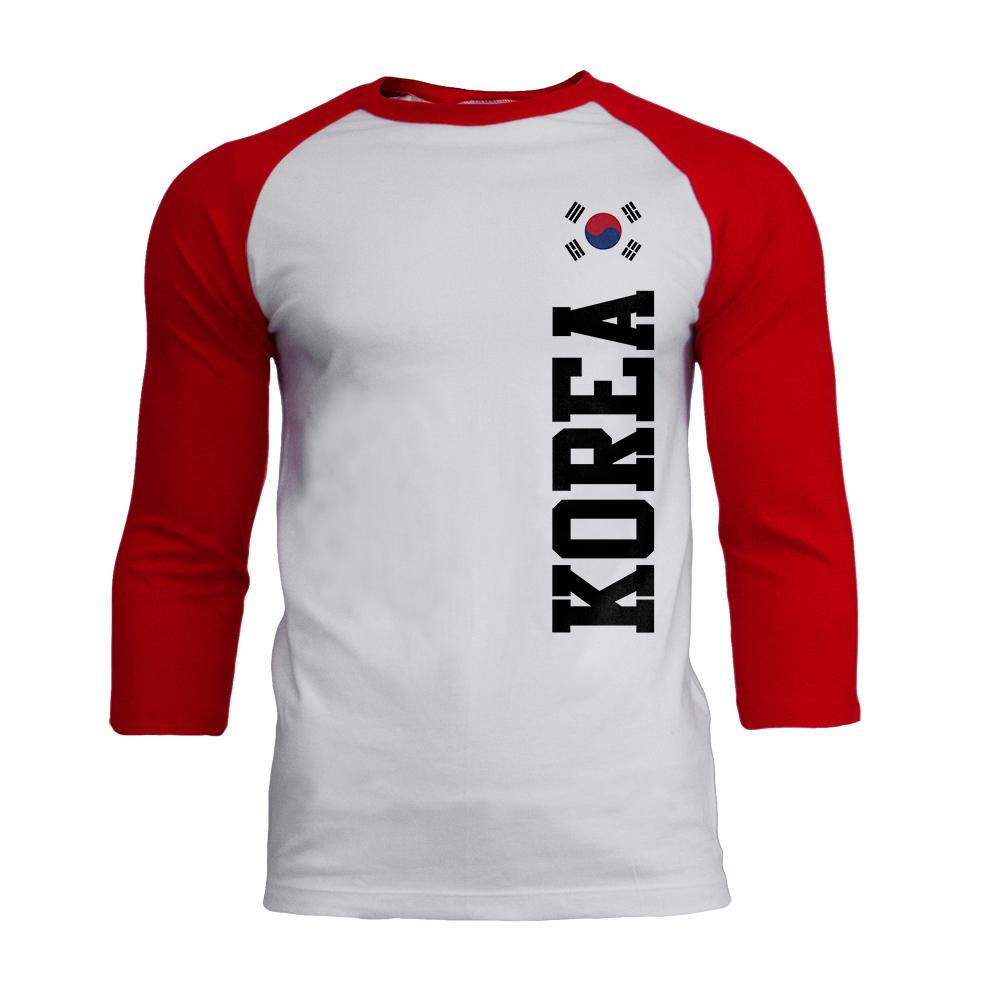 World Cup Korea Mens Soft Raglan T Shirt Men's T-Shirts Old Glory 2XL White-Red 