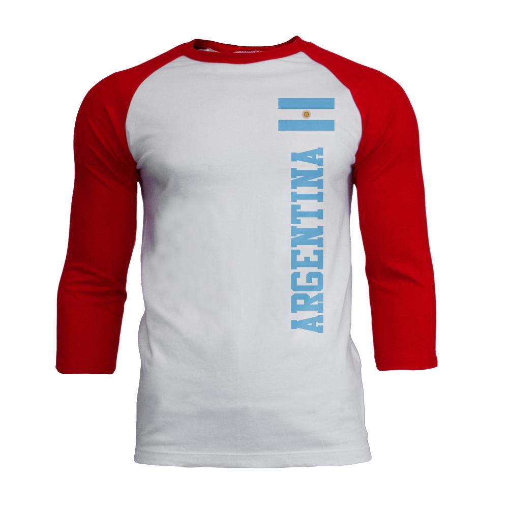 World Cup Argentina Mens Soft Raglan T Shirt Men's T-Shirts Old Glory 2XL White-Red 