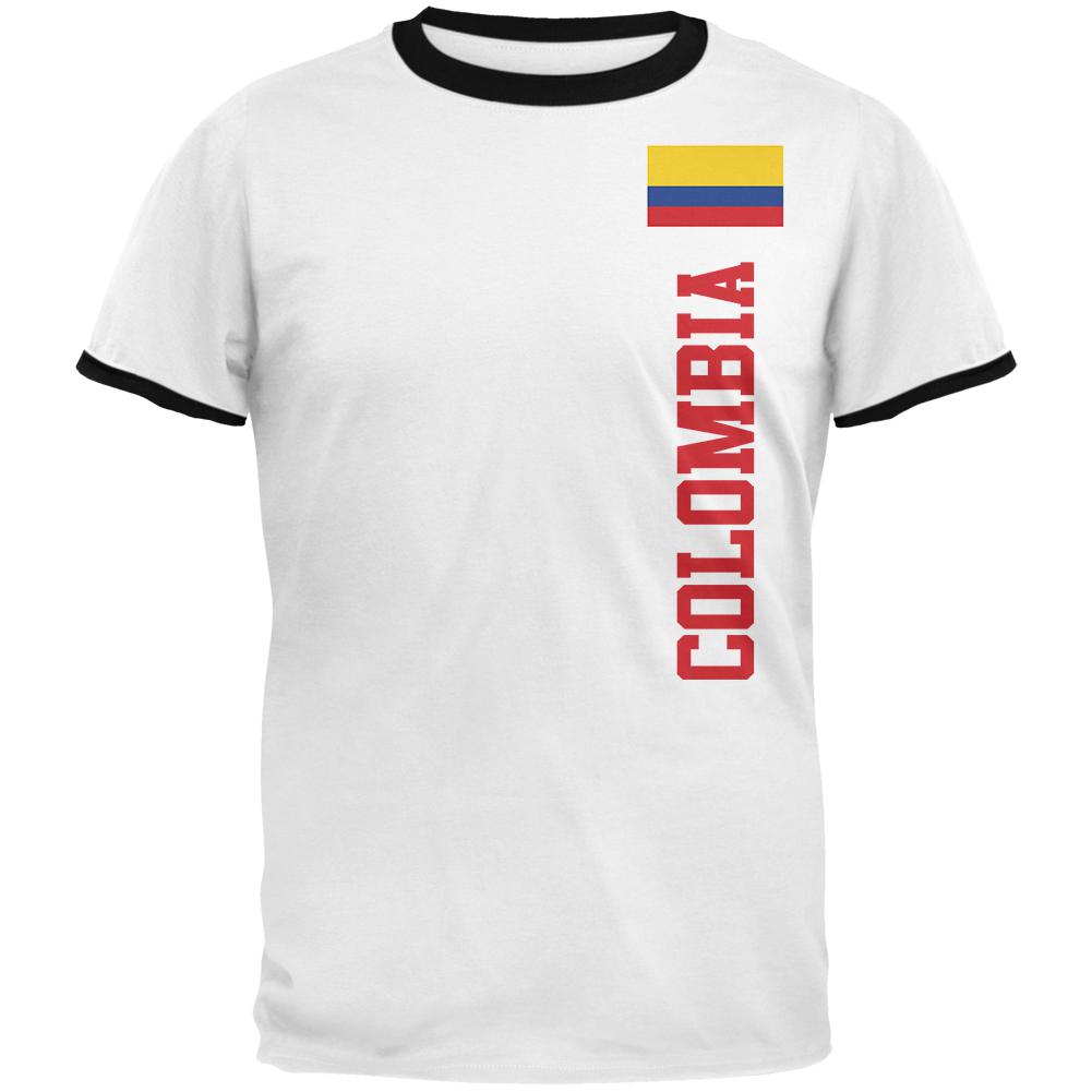 World Cup Colombia Mens Ringer T Shirt Men's T-Shirts Old Glory 2XL White-Black 