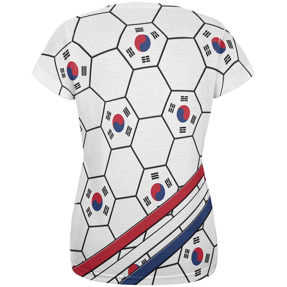 World Cup South Korea Soccer Ball All Over Womens T Shirt Women's T-Shirts Old Glory   