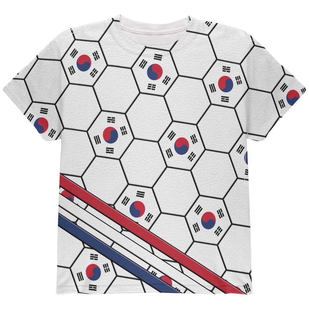 World Cup South Korea Soccer Ball All Over Youth T Shirt Youth T-Shirts Old Glory LG Multi 