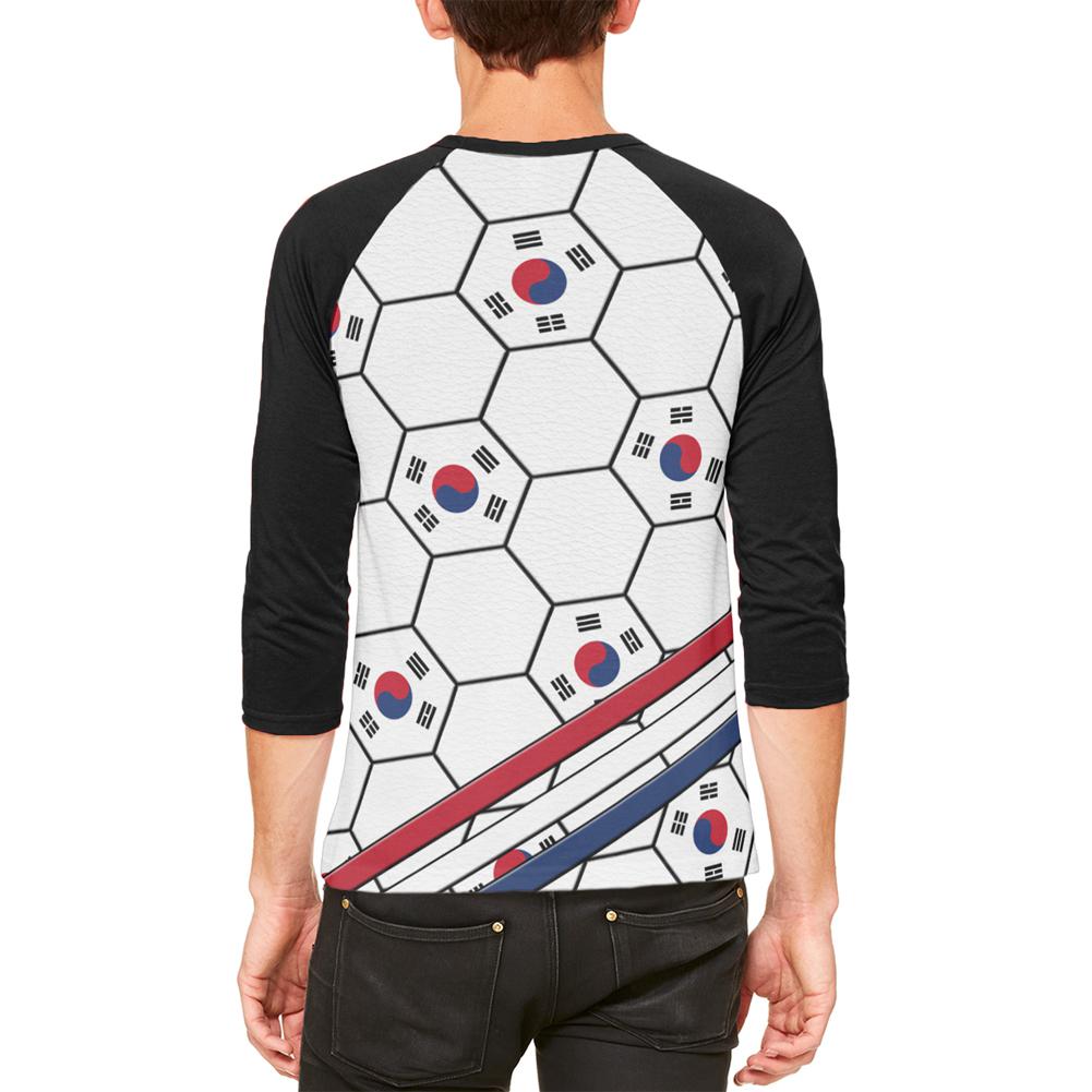 World Cup South Korea Soccer Ball Mens Raglan T Shirt Men's T-Shirts Old Glory   