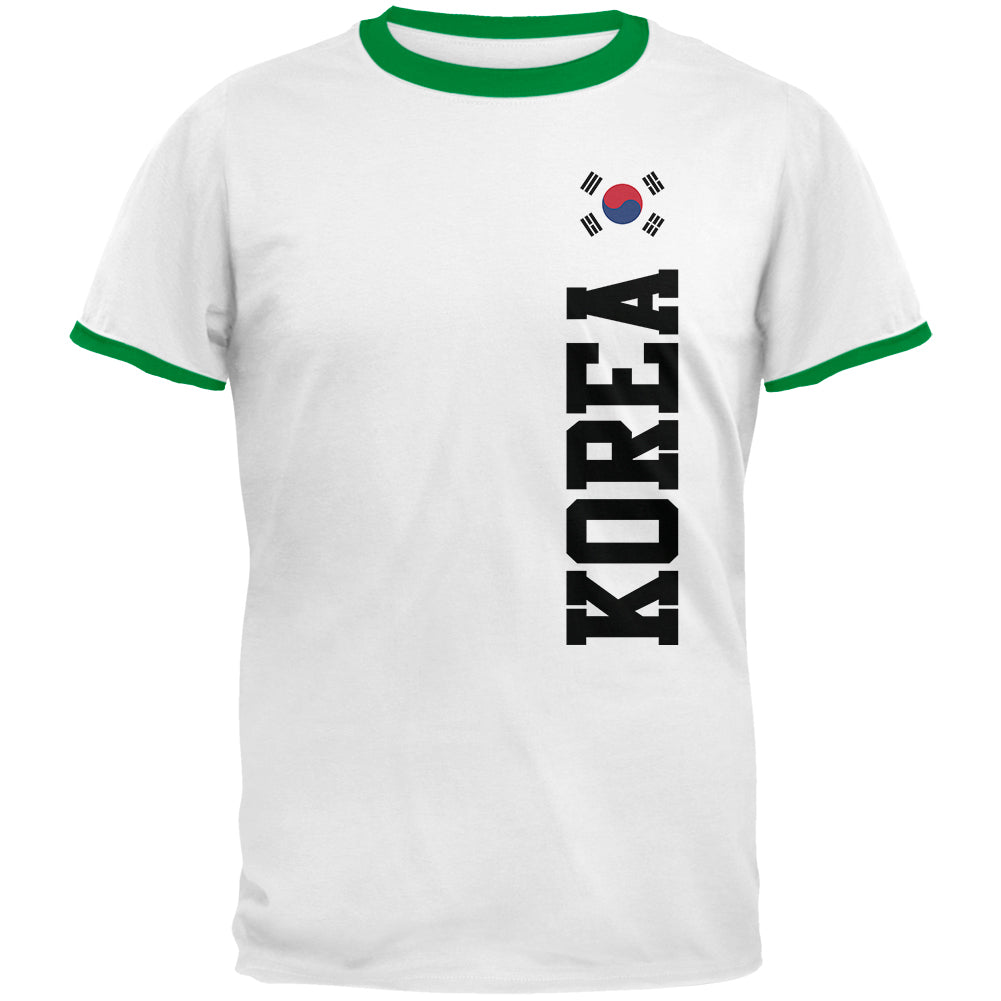 World Cup South Korea Mens Ringer T Shirt Men's T-Shirts Old Glory 2XL White-Kelly 