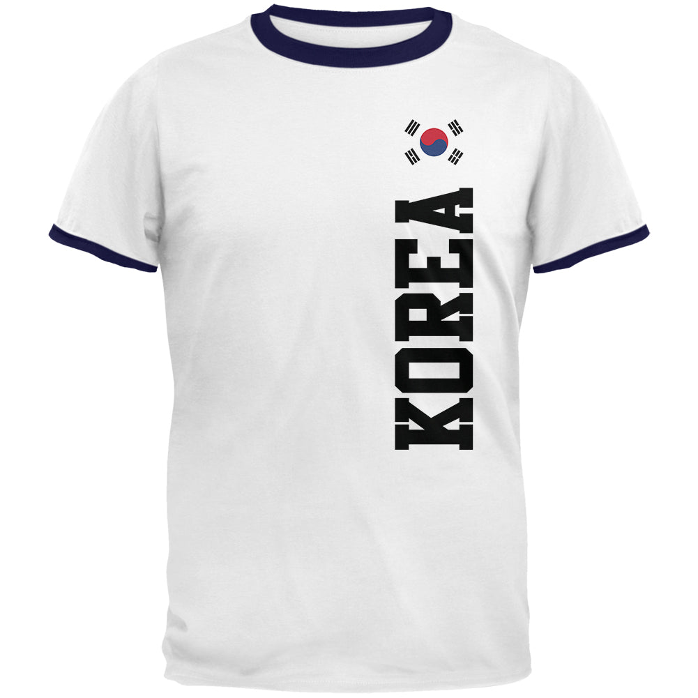 World Cup South Korea Mens Ringer T Shirt Men's T-Shirts Old Glory 2XL White-Navy 