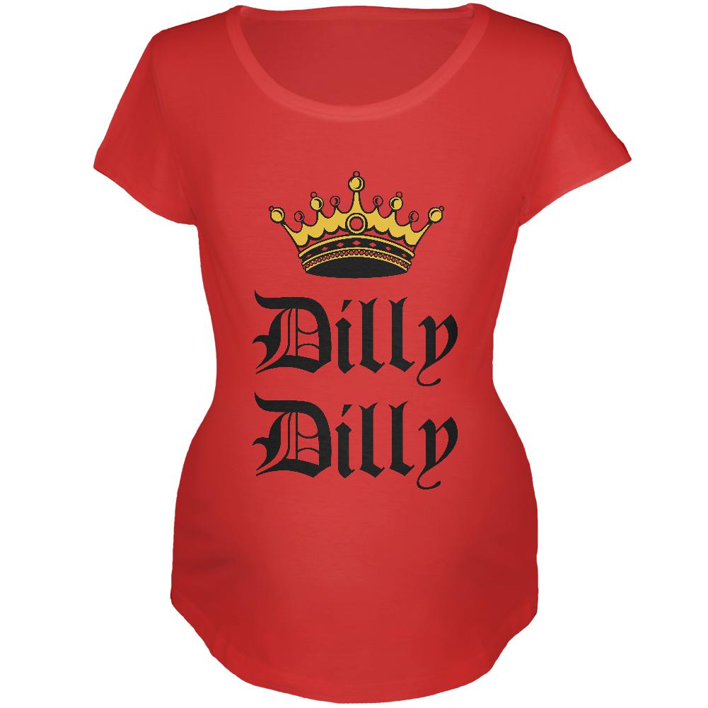 Dilly Dilly Crown Olde English Maternity Soft T Shirt Maternity T-Shirts Old Glory 2XL Red 