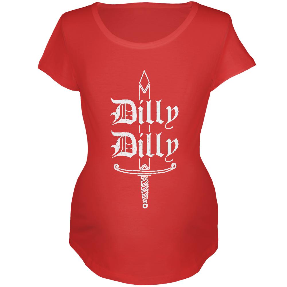 Dilly Dilly Sword Olde English Maternity Soft T Shirt Maternity T-Shirts Old Glory 2XL Red 