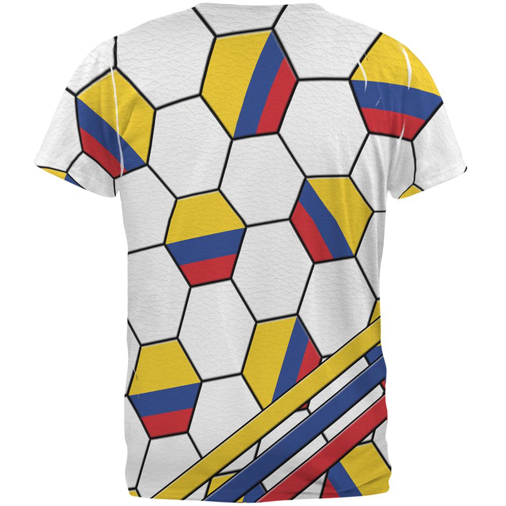 World Cup Colombia Soccer Ball All Over Mens T Shirt Men's T-Shirts Old Glory   