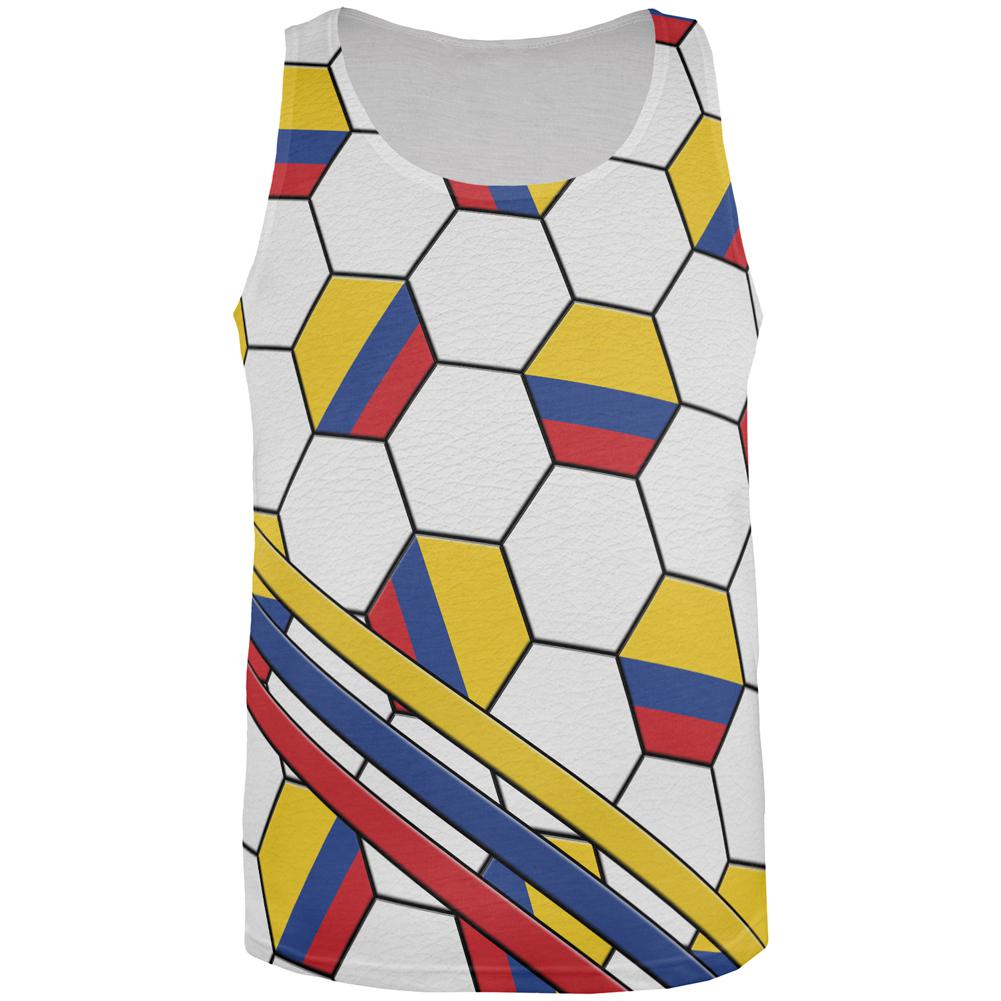 World Cup Colombia Soccer Ball All Over Mens Tank Top Men's Tank Tops Old Glory 2XL Multi 