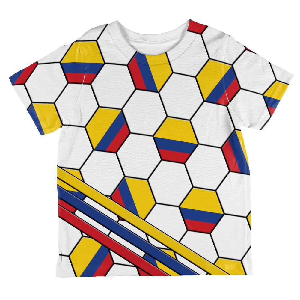 World Cup Colombia Soccer Ball All Over Toddler T Shirt Toddler T-Shirts Old Glory 2T Multi 