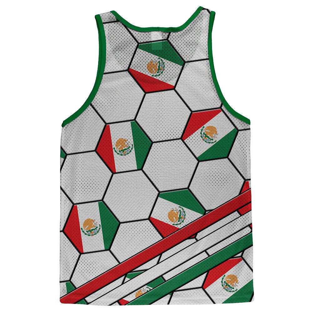 World Cup Mexico Soccer Ball Adult Mesh Jersey Men's Tank Tops Old Glory   