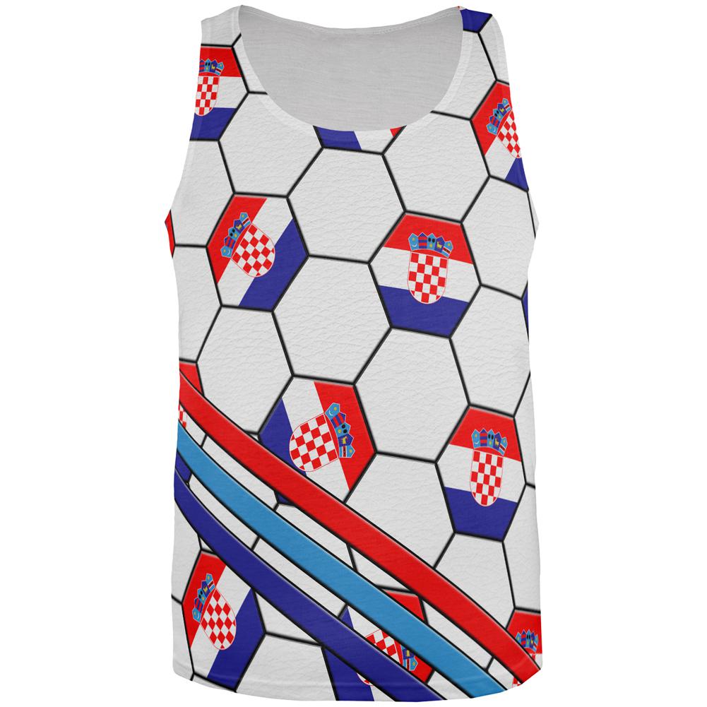 World Cup Croatia Soccer Ball All Over Mens Tank Top Men's Tank Tops Old Glory 2XL Multi 