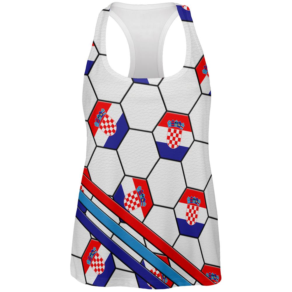 World Cup Croatia Soccer Ball All Over Womens Work Out Tank Top Women's Tank Tops Old Glory 2XL Multi 