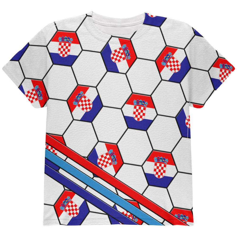 World Cup Croatia Soccer Ball All Over Youth T Shirt Youth T-Shirts Old Glory LG Multi 