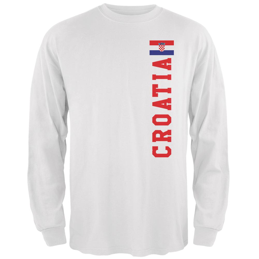 World Cup Croatia Mens Long Sleeve T Shirt Men's Long Sleeves Old Glory 2XL White 