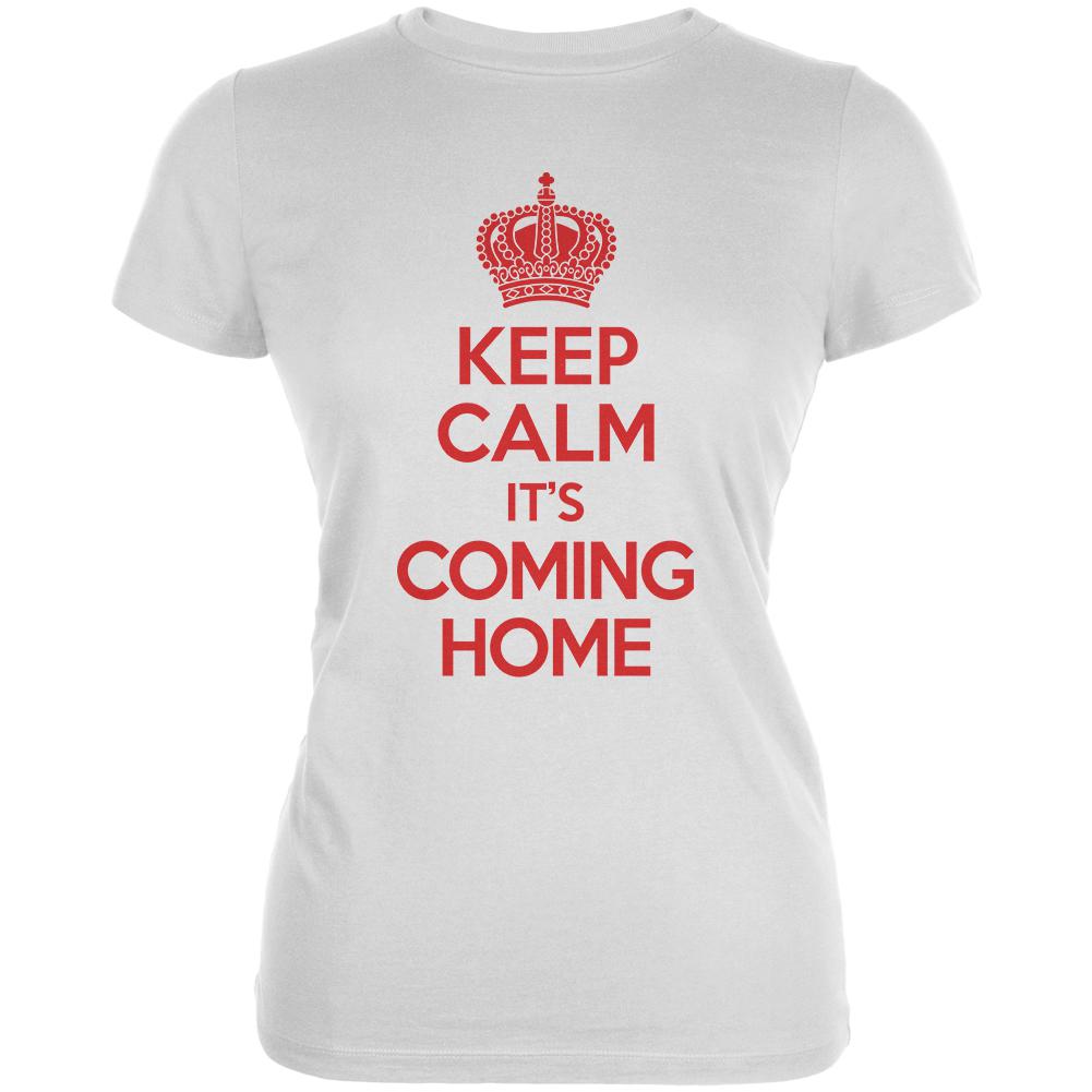 World Cup England Keep Calm it's Coming Home Juniors Soft T Shirt Juniors T-Shirts Old Glory 2XL White 