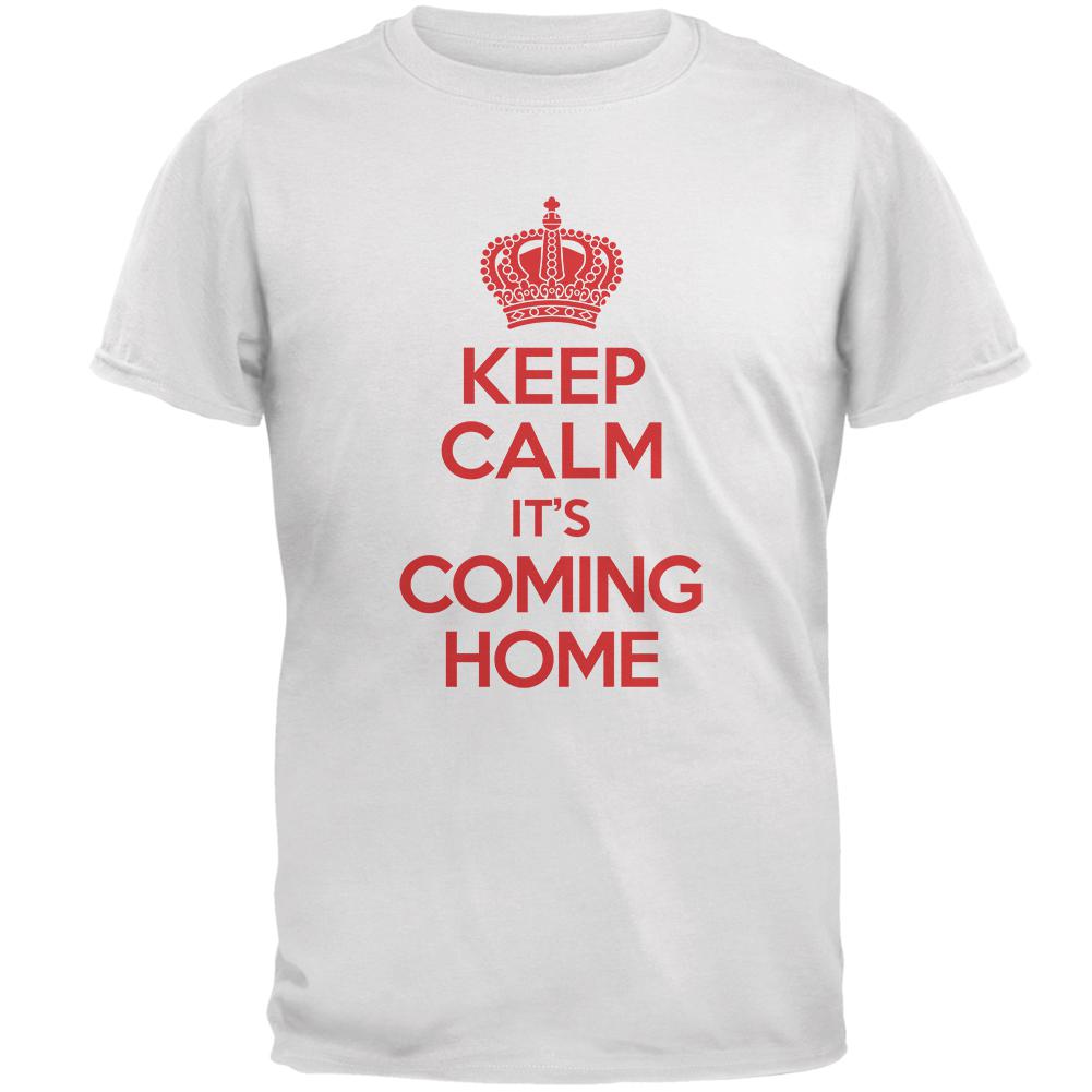 World Cup England Keep Calm it's Coming Home Mens T Shirt Men's T-Shirts Old Glory 2XL White 