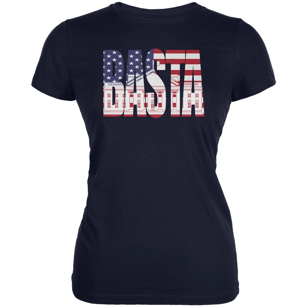 Trump BASTA Protest Juniors Soft T Shirt Juniors T-Shirts Old Glory 2XL Navy 