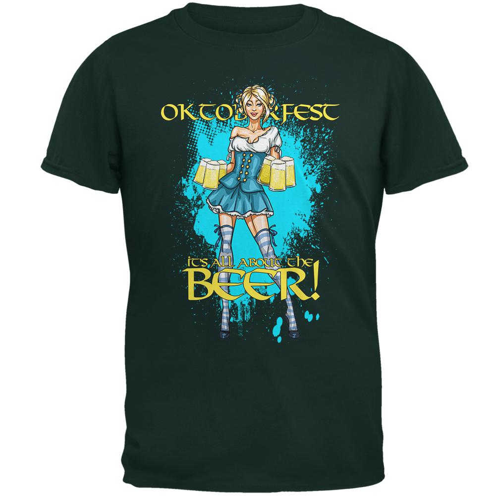 Oktoberfest All About The Beer Wench Mens T Shirt Men's T-Shirts Old Glory 2XL Forest Green 