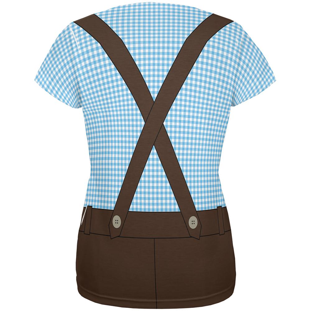 Oktoberfest Blue Lederhosen Costume German All Over Womens T Shirt Women's T-Shirts Old Glory   